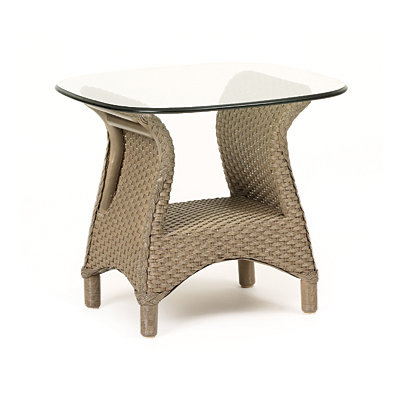Lloyd Flanders Mandalay Glass Top Side Table