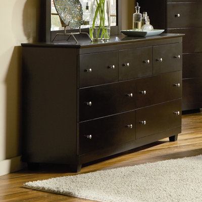 Atlantic Furniture Miami 7 Drawer Dresser with Mirror