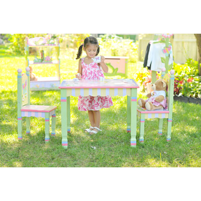 Teamson Kids Magic Garden Kids' 3 Piece Table and Chair Set