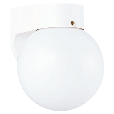 Sea Gull Lighting Outdoor Round Wall Lantern in White