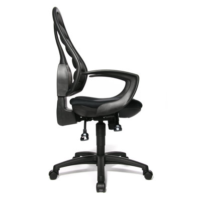 Topstar Drehstuhl "Flex Point SY" mit festen Armlehnen Q3 in Schwarz