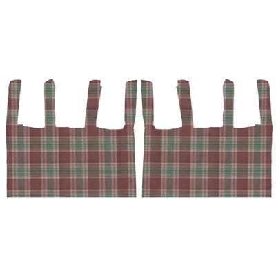 Brown and Green Plaid Cotton Bed Curtain