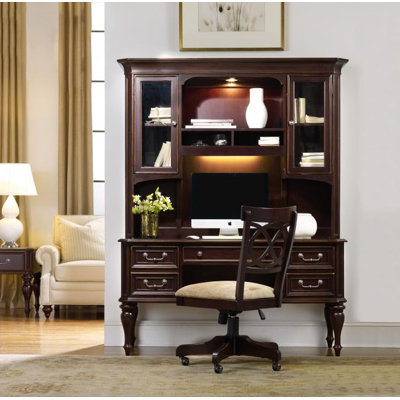 Envision by Hooker Furniture Moccato Computer Credenza Hutch with 2 Utility Drawers