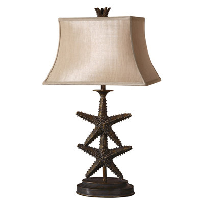 Starfish Table Lamp in Antiqued Gold with Dark Gray