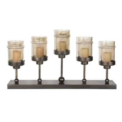 Uttermost Lamya Iron and Glass Transparent Candlestick