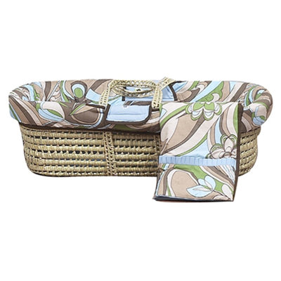 Bacati Retro Flowers Moses Basket