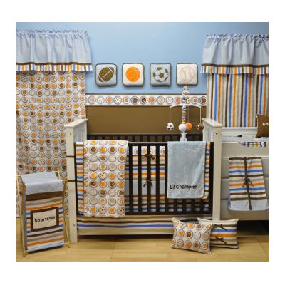 Bacati Mod Sports Stripes Curtain Panel