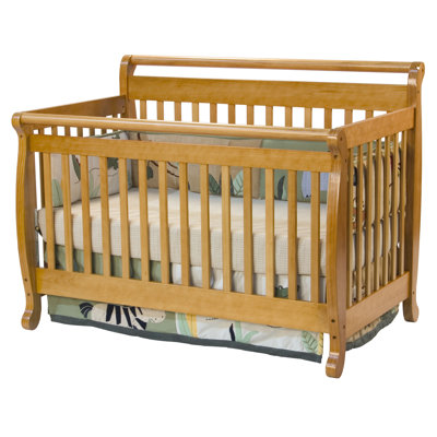 DaVinci Emily Two Piece Convertible Crib Set with Toddler Rail in Honey Oak