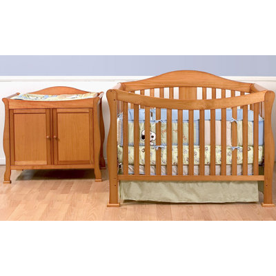 DaVinci Parker Two Piece Convertible Crib Set with Toddler Rail in Oak