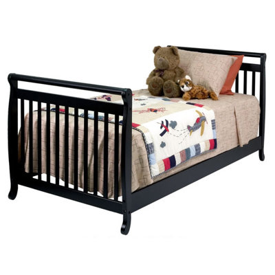 DaVinci Emily Mini 2-in-1 Convertible Crib in Ebony Black
