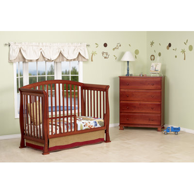 DaVinci Thompson Two Piece Convertible Crib Set  with Toddler Rail in Cherry