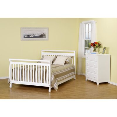 DaVinci Emily Three Piece Convertible Crib Nursery Set with Toddler Rail in White