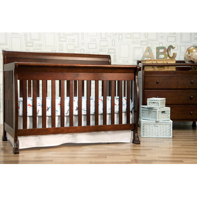 DaVinci Kalani Three Piece Convertible Crib Nursery Set with Toddler Rail in Cherry