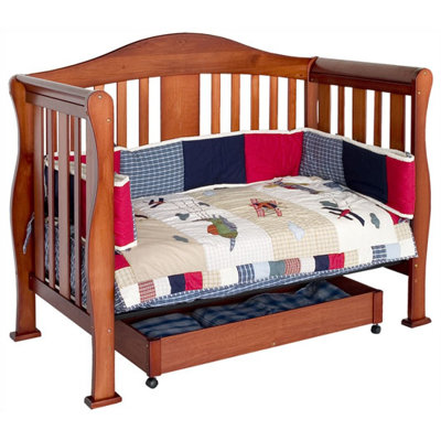 DaVinci Parker 4-in-1 Convertible Crib with Toddler Rail in Cherry Pine