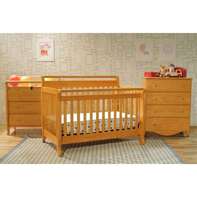 DaVinci Emily Three Piece Convertible Crib Nursery Set with Toddler Rail in White