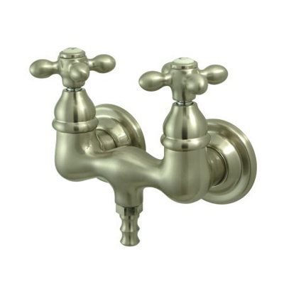 Elements of Design Vintage Double Handle Wall Mount Clawfoot Tub Faucet Trim Metal Cross Handle
