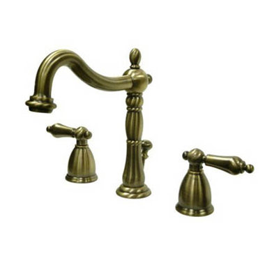 Elements of Design Heritage Widespread Bathroom Faucet with Double Lever Handles