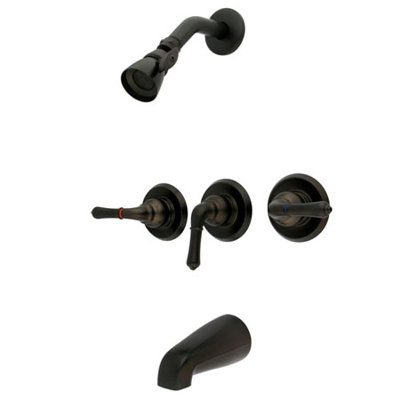 Elements of Design Magellan Tub and Shower Faucet with Metal Lever Handles