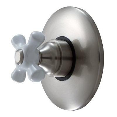 Elements of Design Wall Volume Control Faucet Shower Faucet Trim Only with Porcelain Cross Handles
