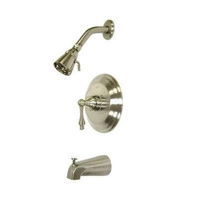 Elements of Design Vintage Thermostatic Pressure Balanced Tub Faucet with Solid Brass Shower Head with Metal Lever Handles