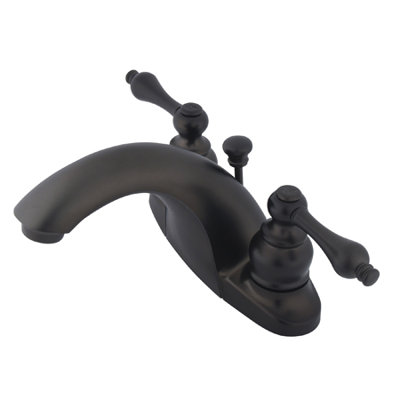 Elements of Design Centerset Bathroom Faucet with Double Lever Handles