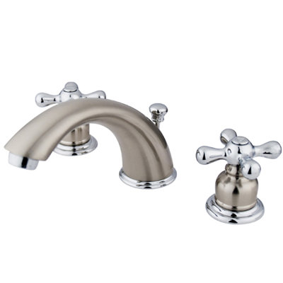 Elements of Design Widespread Bathroom Faucet with Double Metal Cross Handles