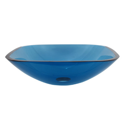 Elements of Design Square Temper Glass Vessel Sink