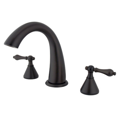 Elements of Design Double Handle Deck Mount Roman Tub Faucet Trim Metal Lever Handle