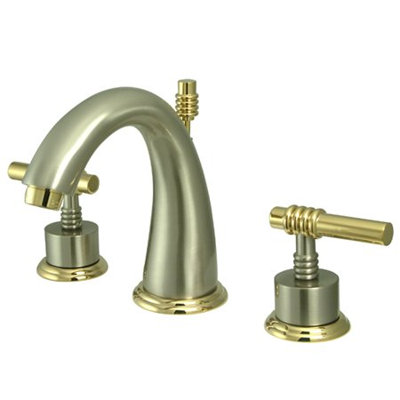 Elements of Design Milano Widespread Bathroom Faucet with Double Lever Handles