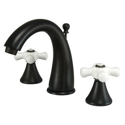 Elements of Design Widespread Bathroom Faucet with Double Porcelain Cross Handles