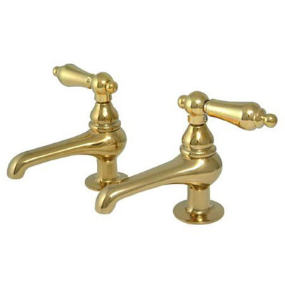Elements of Design Widespread Bathroom Faucet with Metal Lever Handle