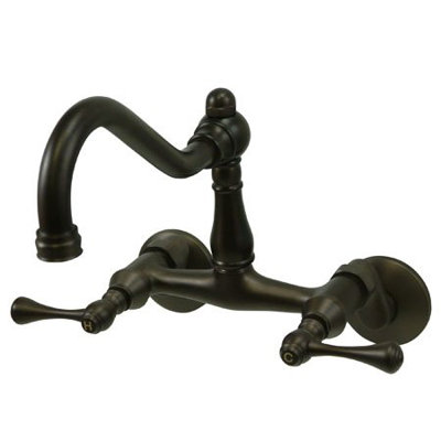 Elements of Design Double Handle Wall Mount Bridge Faucet with Buckingham Lever Handles