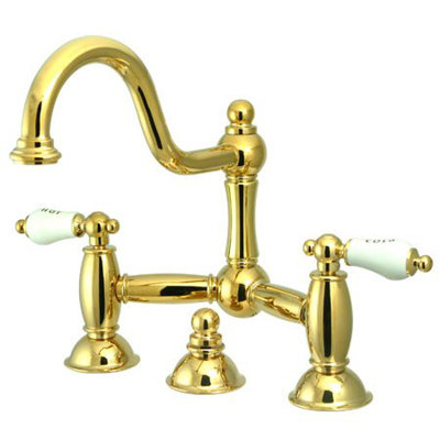 Elements of Design Centerset Bathroom Faucet with Double Porcelain Lever Handles