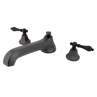 Elements of Design Metropolitan Double Handle Deck Mount Roman Tub Faucet Trim Metal Lever Handle