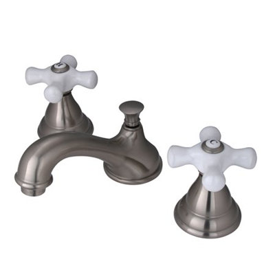 Elements of Design Widespread Bathroom Faucet with Double Porcelain Cross Handles
