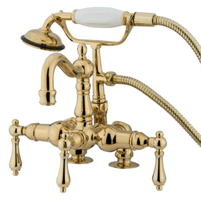 Elements of Design Hot Springs Deck Mount Clawfoot Tub Faucet with Handshower