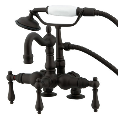 Elements of Design Hot Springs Deck Mount Clawfoot Tub Faucet with Handshower