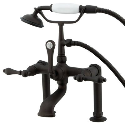 Elements of Design Hot Springs Deck Mount Clawfoot Tub Faucet with Handshower