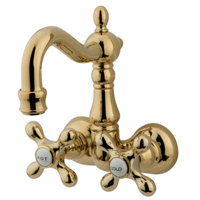 Elements of Design Hot Springs Double Handle Deck Mount Clawfoot Tub Faucet Trim Metal Cross Handle