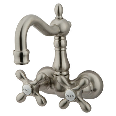Elements of Design Hot Springs Double Handle Deck Mount Clawfoot Tub Faucet Trim Metal Cross Handle