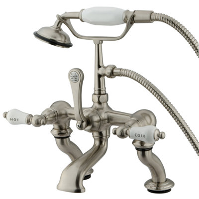 Elements of Design Hot Springs Deck Mount Clawfoot Tub Faucet with Handshower