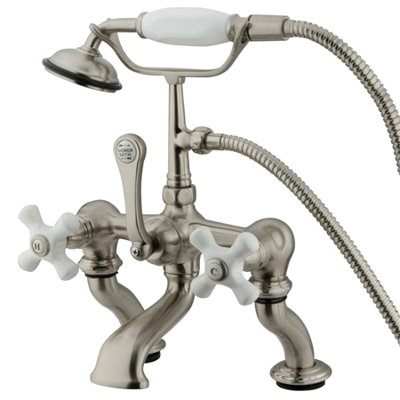 Elements of Design Hot Springs Deck Mount Clawfoot Tub Faucet with Handshower