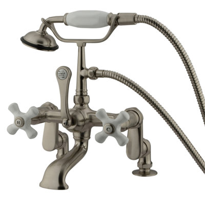 Elements of Design Hot Springs Deck Mount Clawfoot Tub Faucet with Handshower