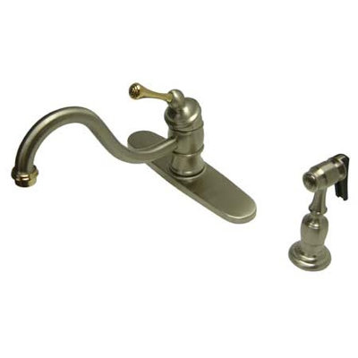 Elements of Design One Handle Centerset Kitchen Faucet with Buckingham Lever Handle