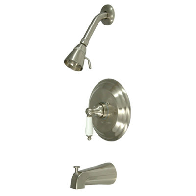 Elements of Design Vintage Thermostatic Pressure Balanced Tub and Shower Faucet Trim with Porcelain Lever Handles