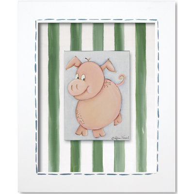Doodlefish Western Pig Framed Giclee Wall Art