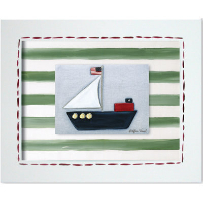 Doodlefish Transportation Sailboat Framed Giclee Wall Art
