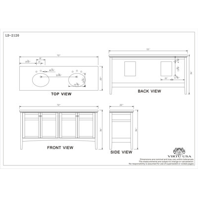 Virtu Amerigo 72" Double Bathroom Vanity in Dark Espresso
