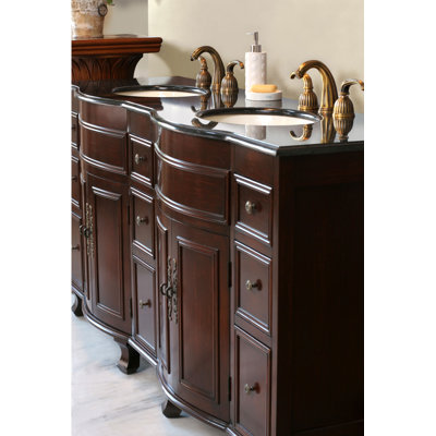 Virtu Cathy Double 72" Bathroom Vanity in Antique Cherry