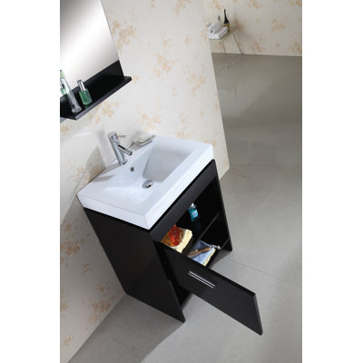 Virtu Gloria Single 24" Bathroom Vanity Set in Espresso